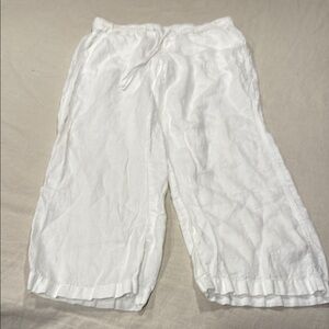 Caslon Ivory 100% Linen Trousers size medium petite